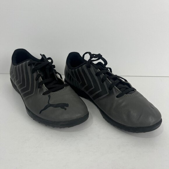 Puma Kids Activewear Sneakers Size 4 EU 35.5 Black Gray Lace Up Low Top - Picture 1 of 6